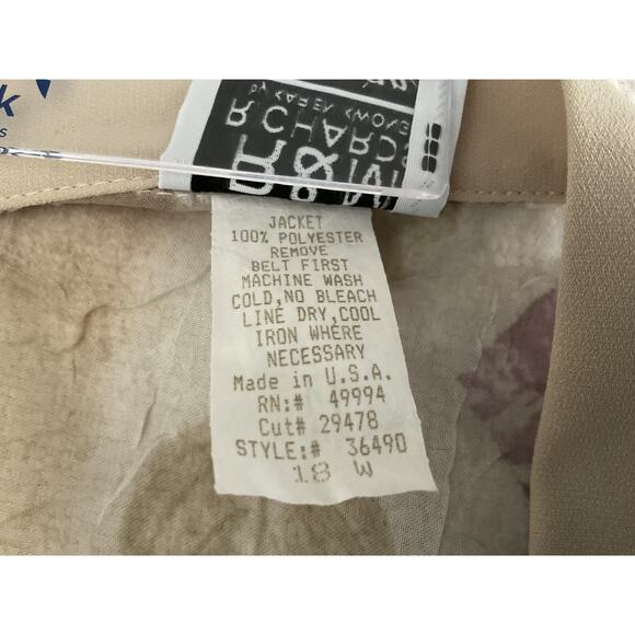 R&M Richards Women's Blouse & Cover Set 18W Floral Print Polyester - Picture 7 of 14